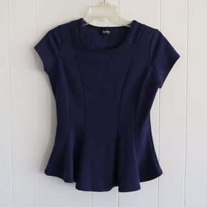 By x By navy blouse
